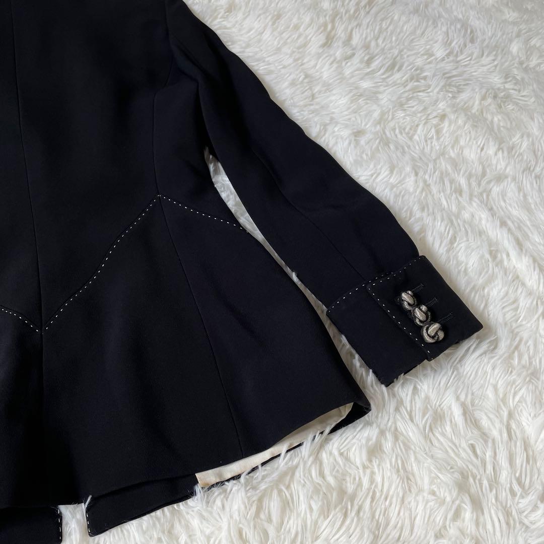 MOSCHINO AEFFE SPAステッチテーラードジャケット　黒◆A485