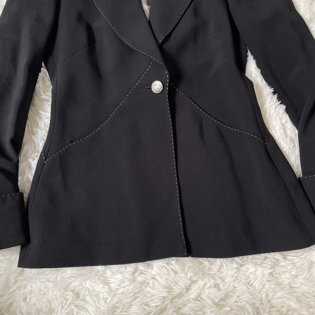 MOSCHINO AEFFE SPAステッチテーラードジャケット　黒◆A485