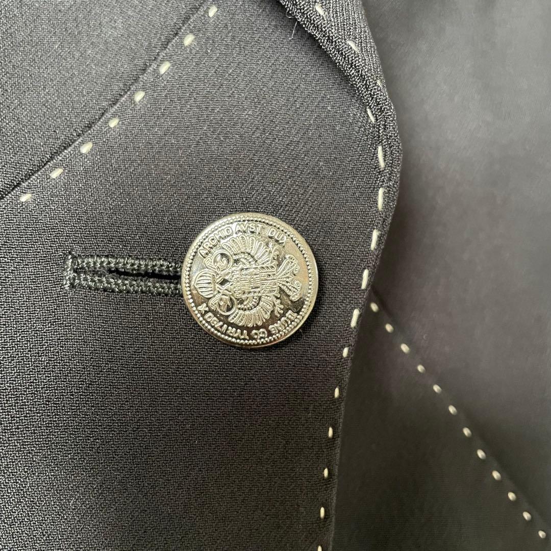 MOSCHINO AEFFE SPAステッチテーラードジャケット　黒◆A485