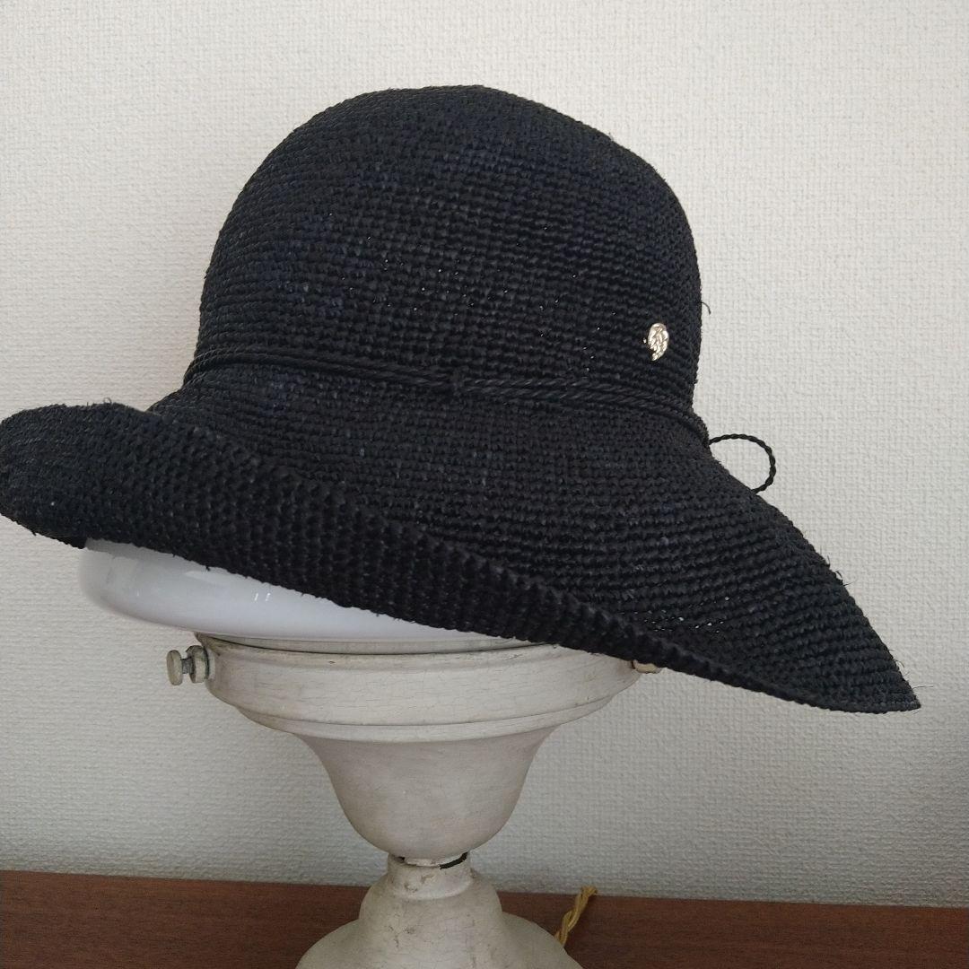 ★新品未使用★ヘレンカミンスキーラフィア帽子　ブラック