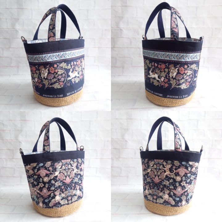 【専用】ジョリーフルール 麻かごバッグ ハンドメイド