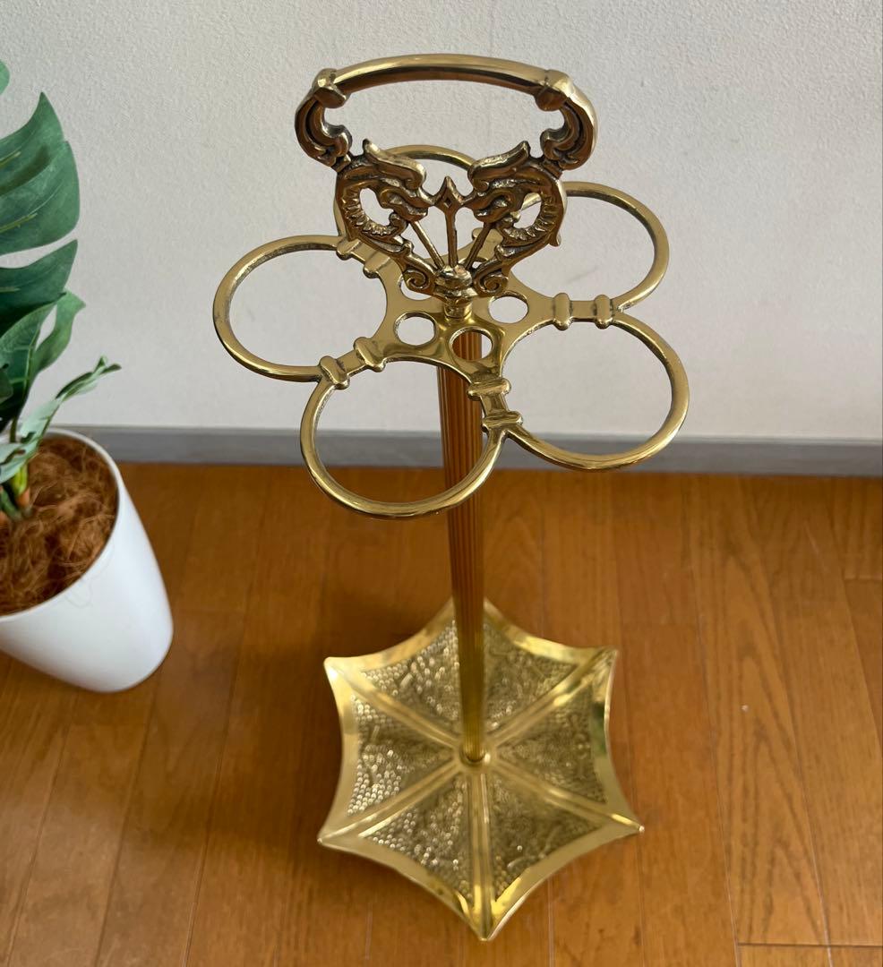 アンティーク調　傘立て　真鍮　モダン　イタリア　アンブレラスタンド　ビクトリアン