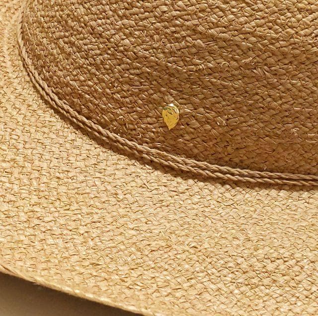 美品★ヘレンカミンスキー★Cali ラフィアハット ゴールド ビジュー レア