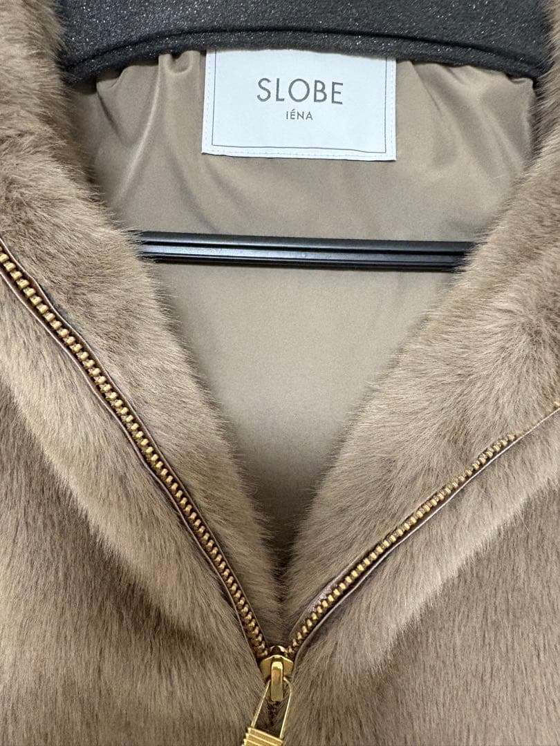 SLOBE IENA FAKEファーフードブルゾン　ベージュ　完売