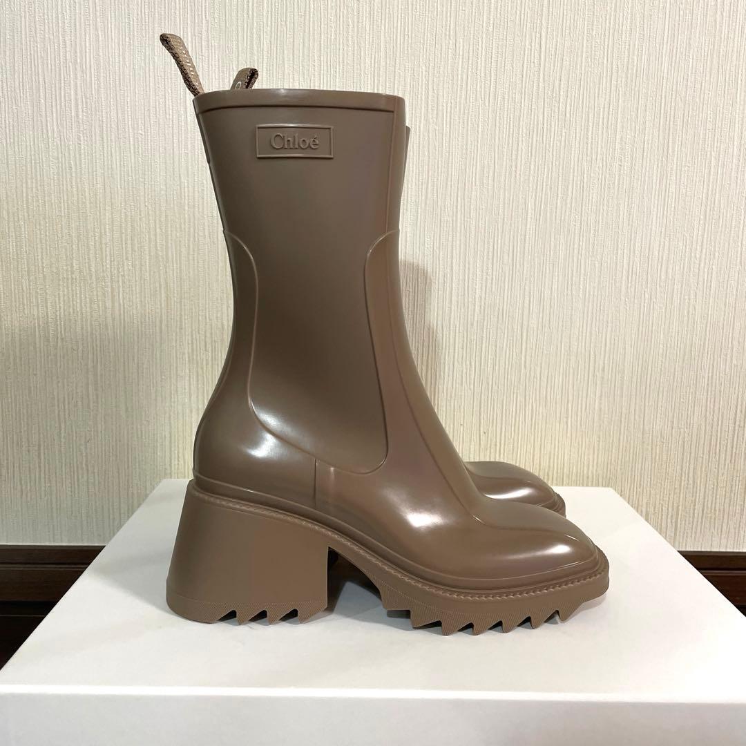 【新品・未使用】Chloé ベージュ レインブーツ 38
