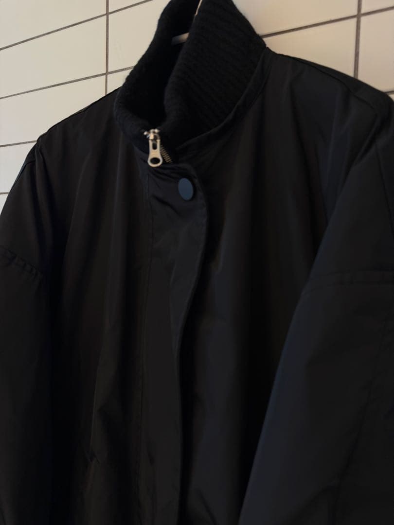 エンフォルド　ニットレイヤードバルーンコート　38 ブラック