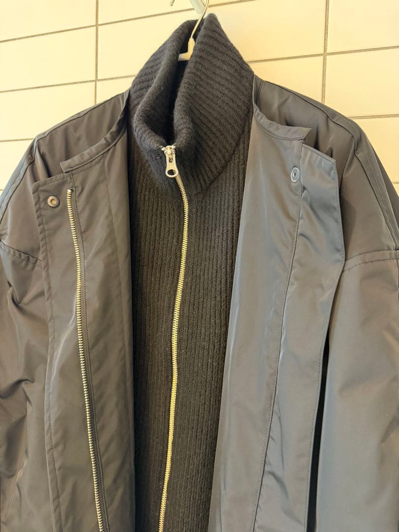 エンフォルド　ニットレイヤードバルーンコート　38 ブラック