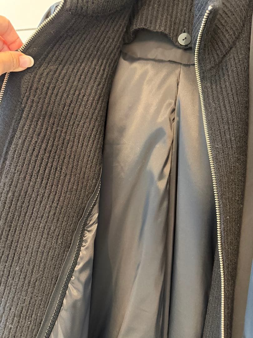 エンフォルド　ニットレイヤードバルーンコート　38 ブラック