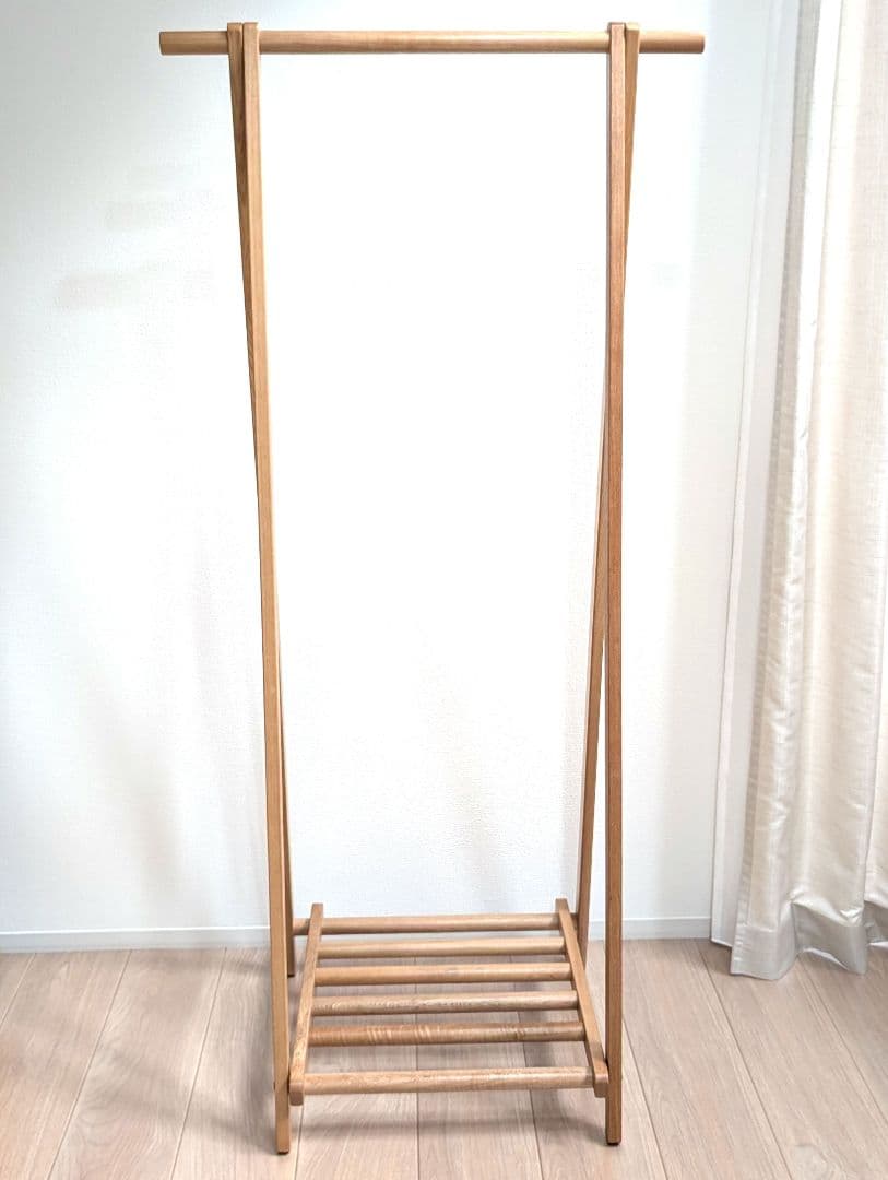 【最終値下げ】天然木A型ハンガーラック 幅73cm