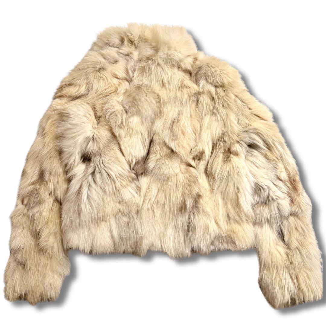 美品/近代モデル✨ブルーフォックス クロップド丈 リアルファーコート 毛並み◎