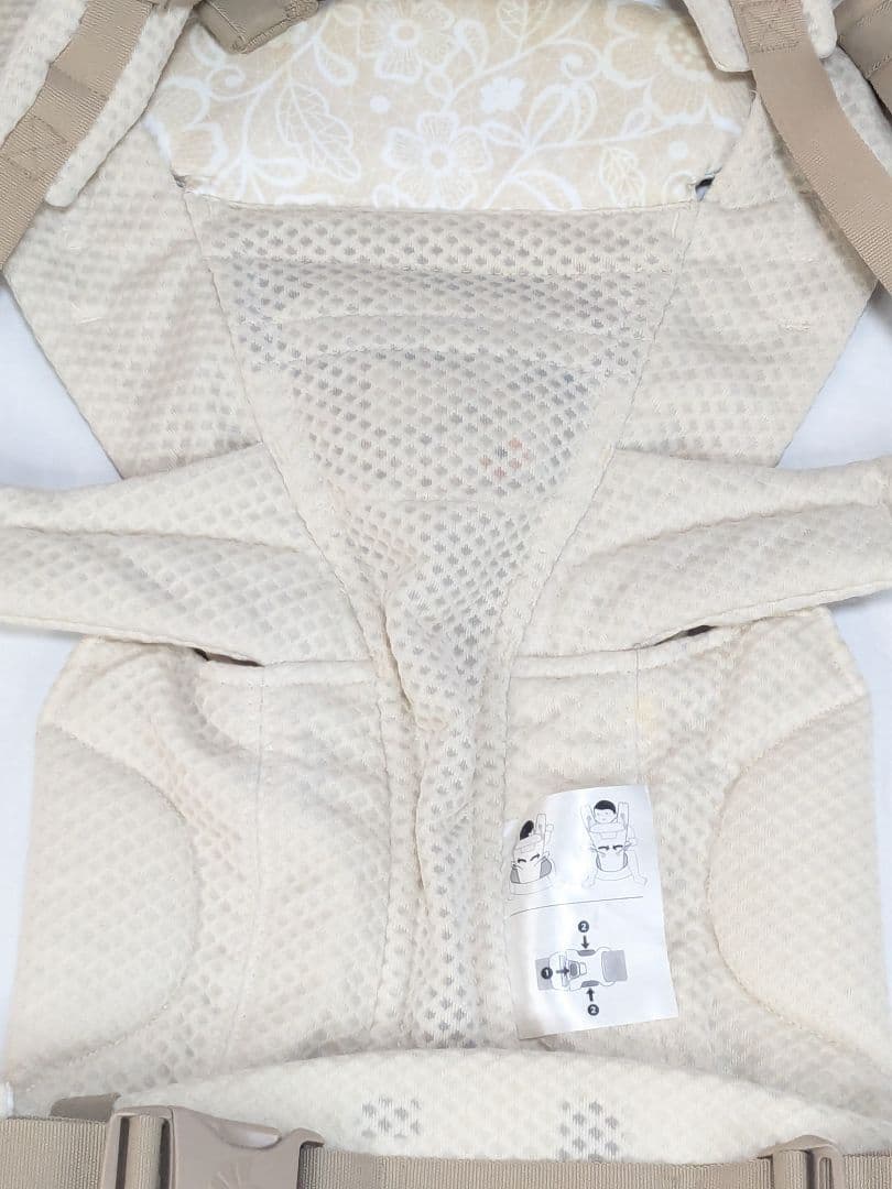 美品 ergobaby エルゴ オムニ ブリーズ クリームフラワーレース