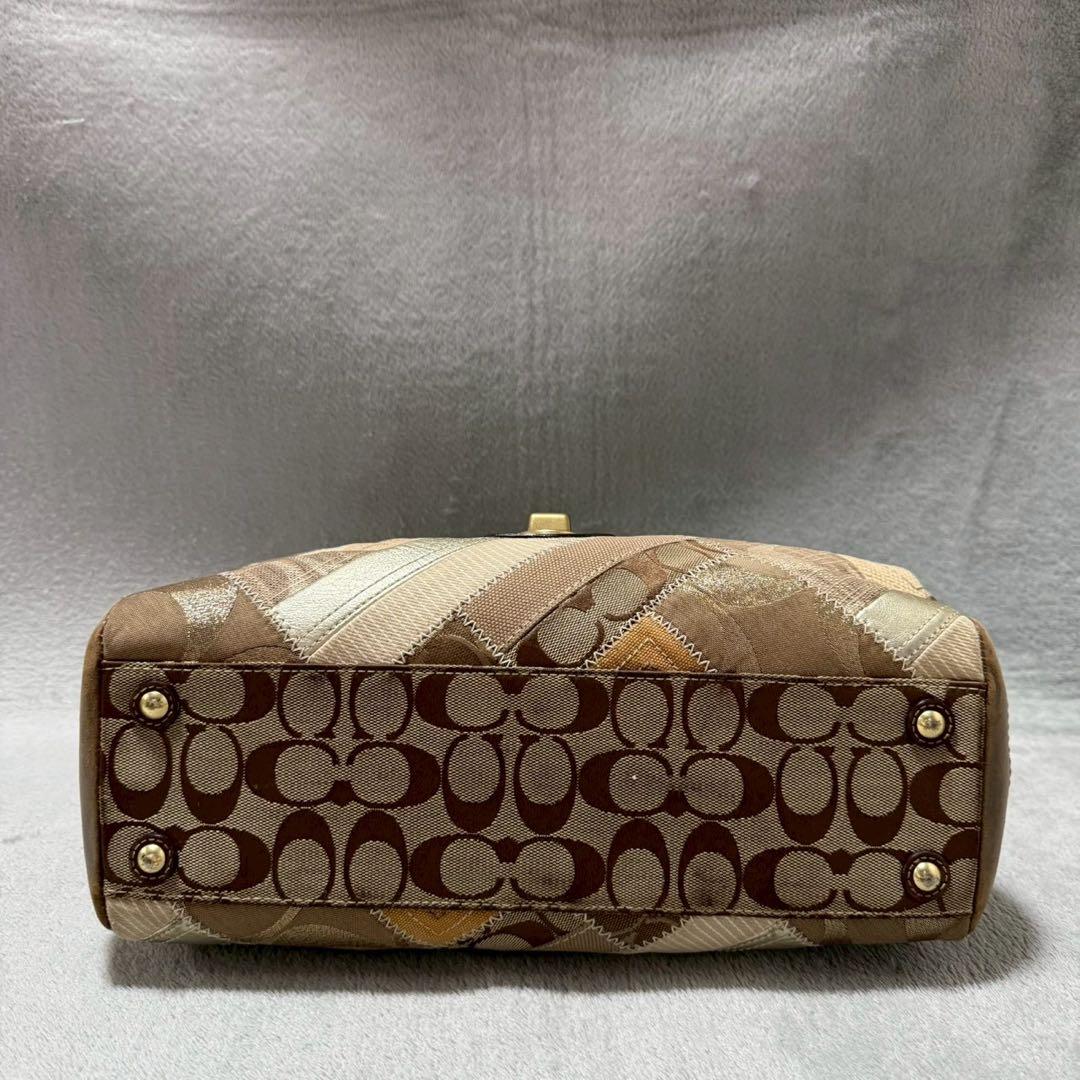 バッグ Coach Signature Patchwork Tote Bag Brown