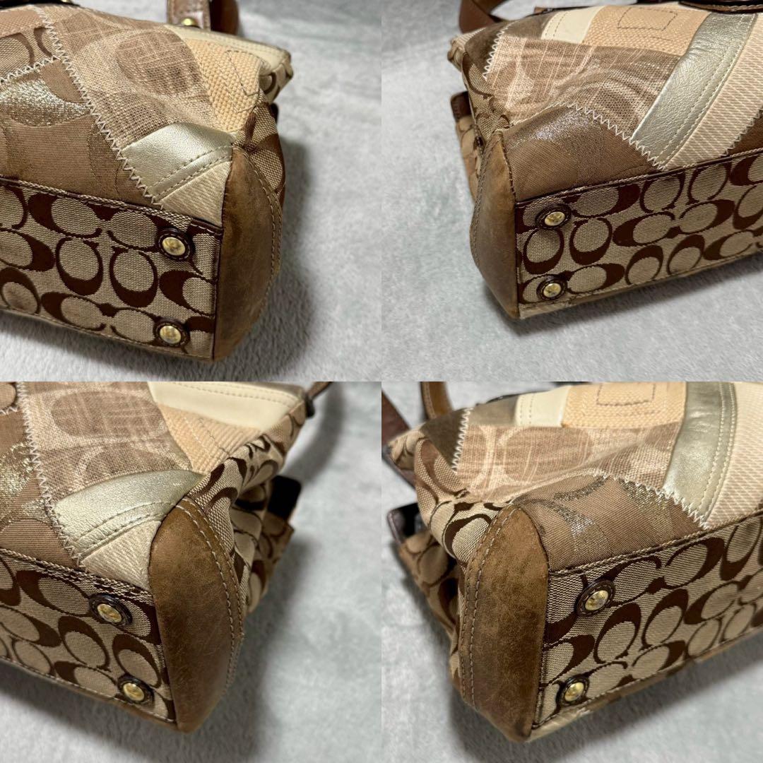 バッグ Coach Signature Patchwork Tote Bag Brown