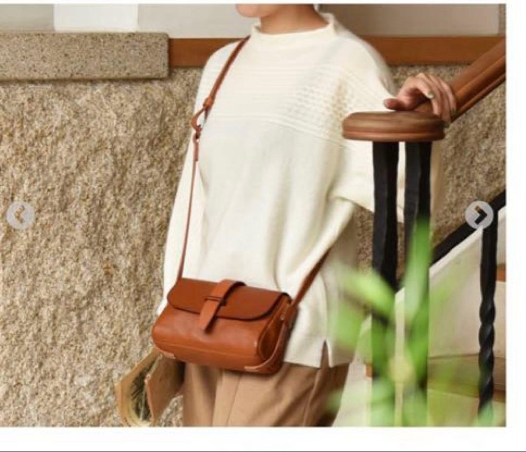 genten サドルベルト ヌオーバ 横型コンパクトショルダーバッグ　チャ