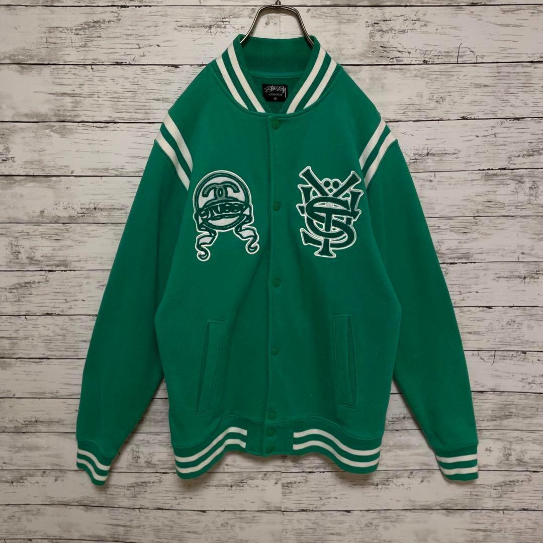 425【入手困難】ステューシー♤刺繍ビッグロゴ　スタジャン　即完売モデル　美品