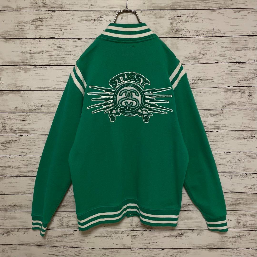 425【入手困難】ステューシー♤刺繍ビッグロゴ　スタジャン　即完売モデル　美品