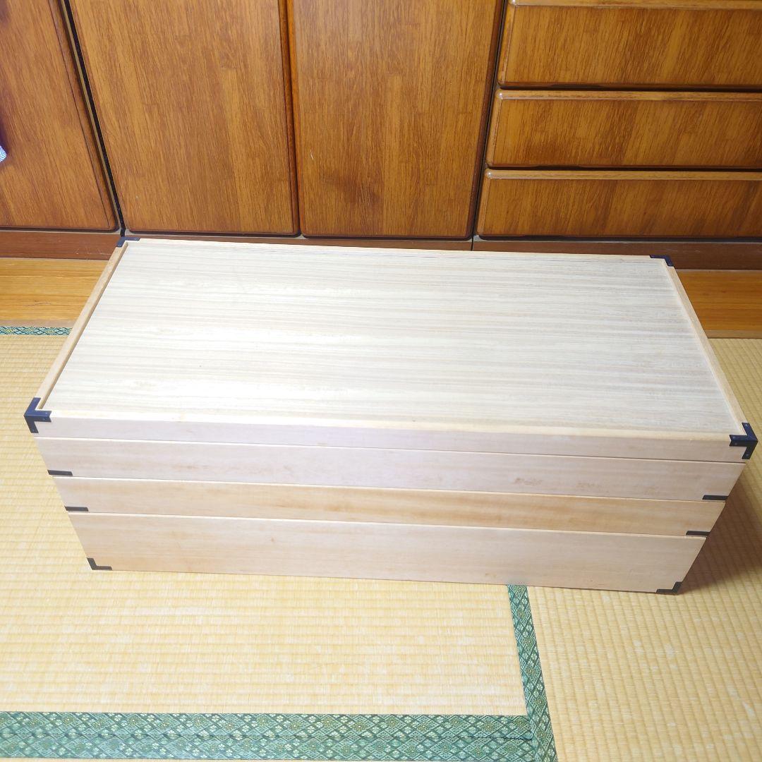 【美品】桐箱3段　蓋付き桐ケース　着物 衣装箱 収納ケース 和家具