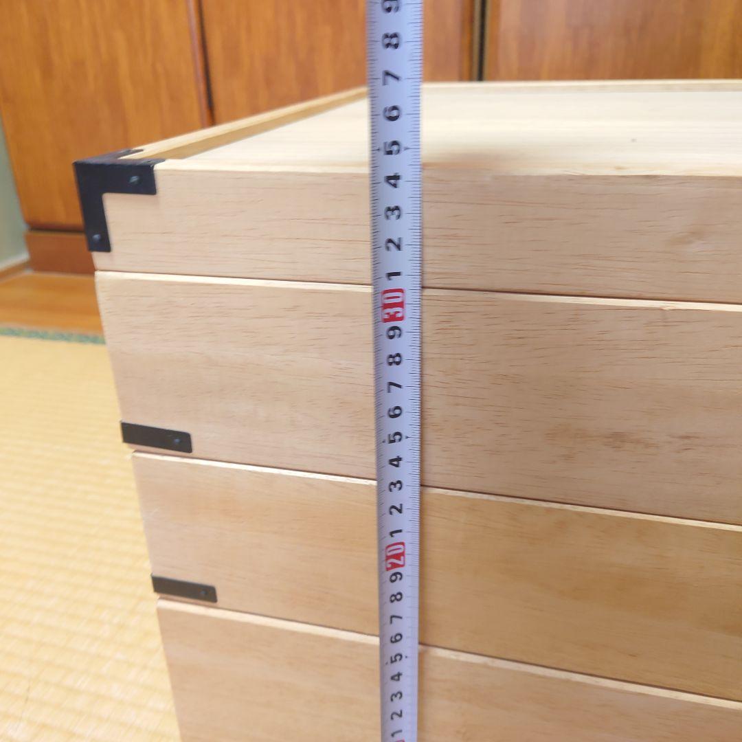 【美品】桐箱3段　蓋付き桐ケース　着物 衣装箱 収納ケース 和家具