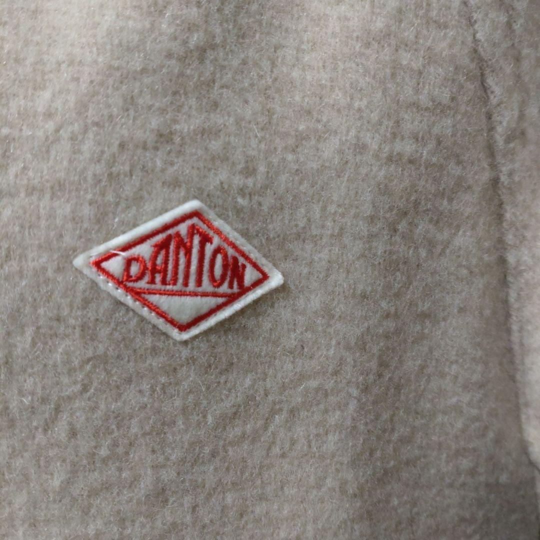 DANTON フード付きベージュウールコート