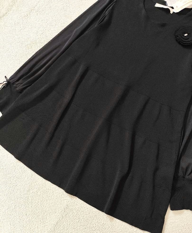 【タグ付き未使用品】SUPER BEAUTY ニット チュニック 袖パワーネット