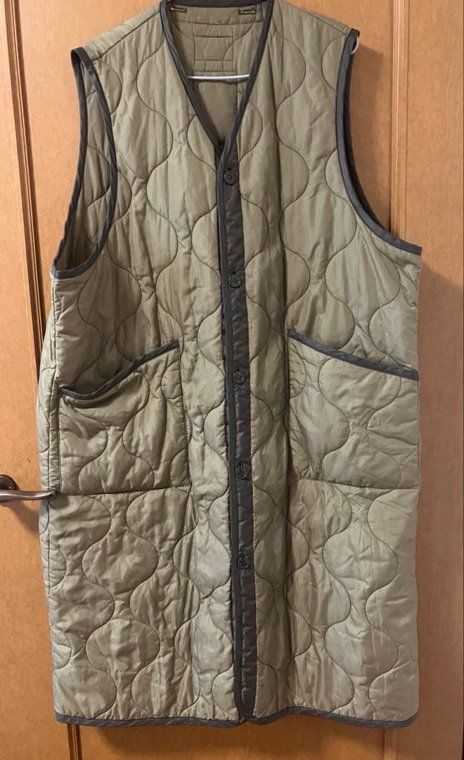 HYKE ハイク キルティング ロングベスト サイズ1 カーキ