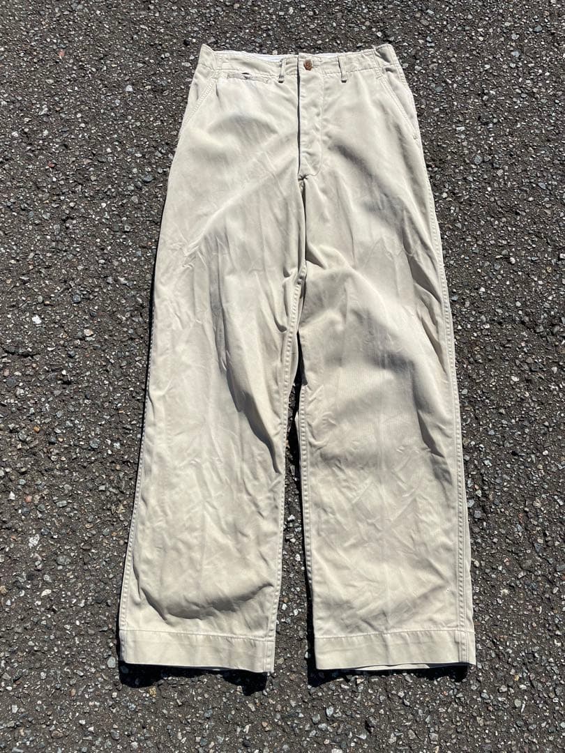 40's~ 45khaki us army チノトラウザーズ チノパン