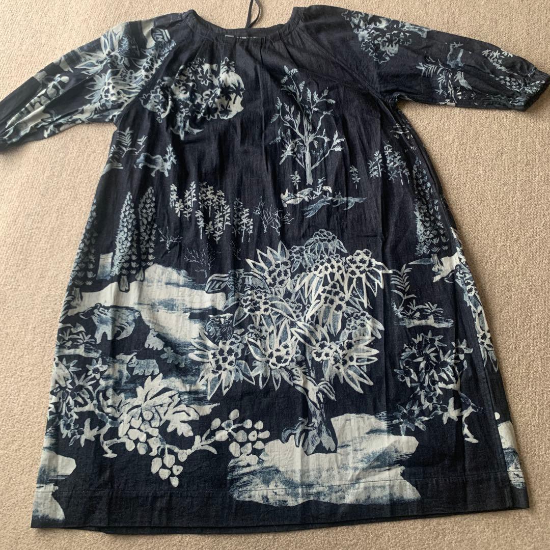 新品未使用　４５R インディゴ　ワンピース