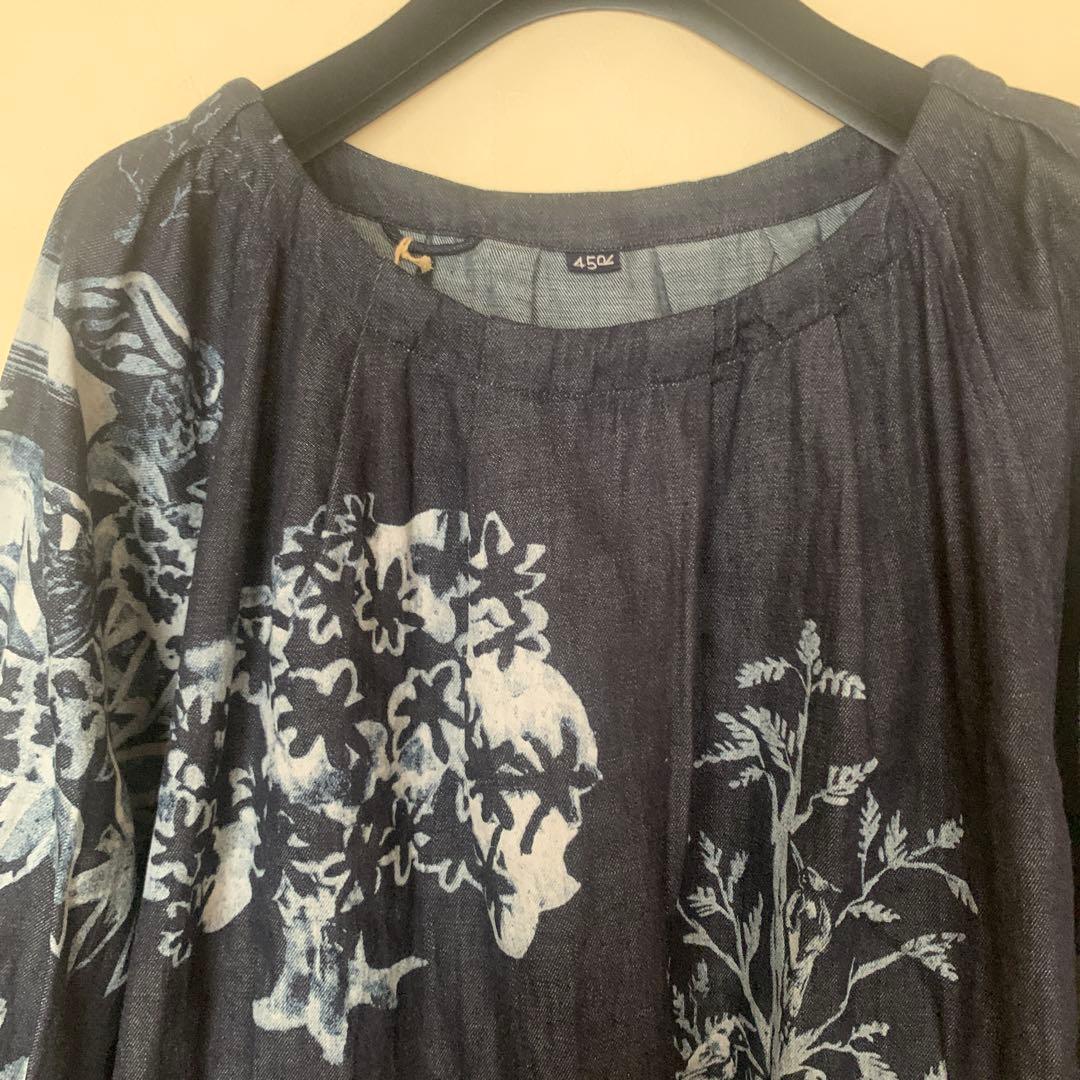 新品未使用　４５R インディゴ　ワンピース