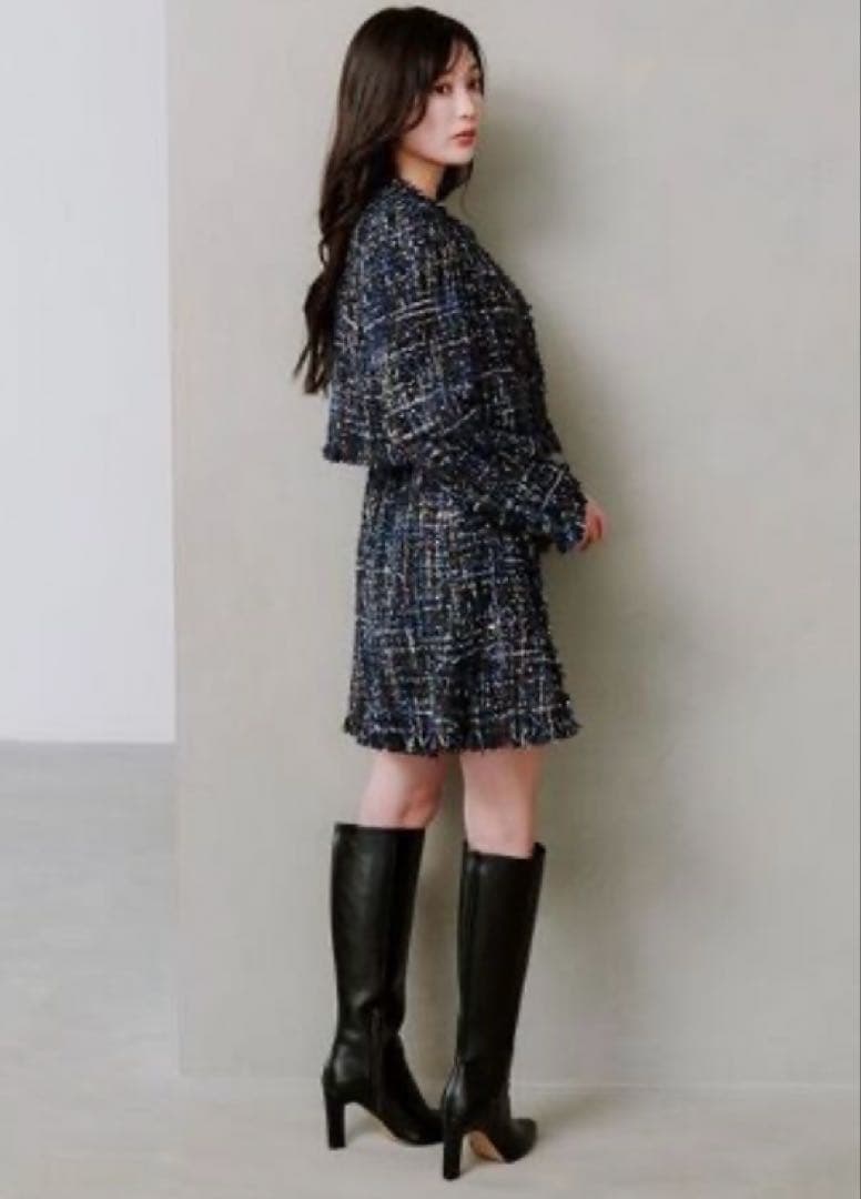 スナイデル　ツイードジャケット　ネイビー　今期　SNIDEL