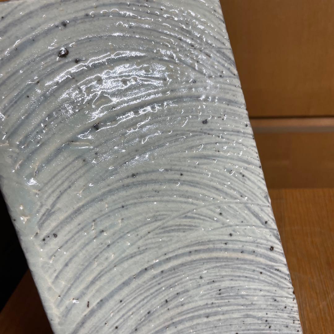 合田好道　金海窯　刷毛目角瓶　箱なし