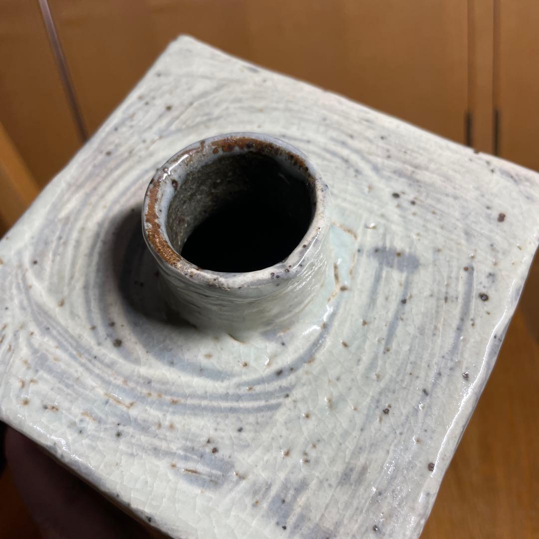 合田好道　金海窯　刷毛目角瓶　箱なし