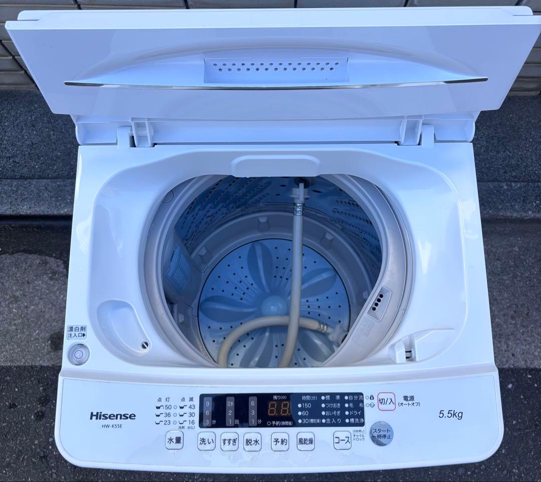 動作確認済み/Hisense/2021年製/縦型洗濯機/5.5kg/本体