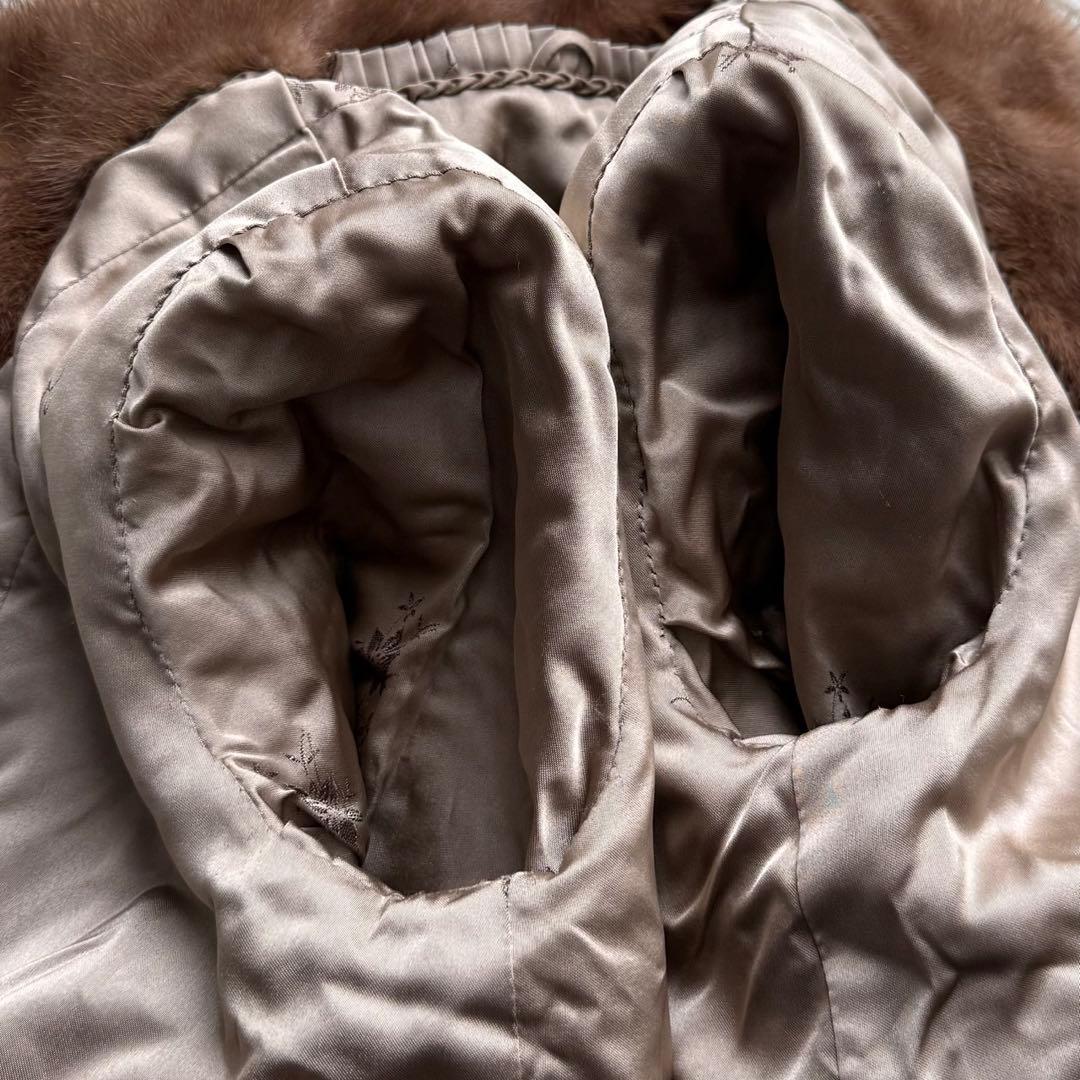 美品 本毛皮 パステルミンク ミンク ファーコート リアルファー クロップド