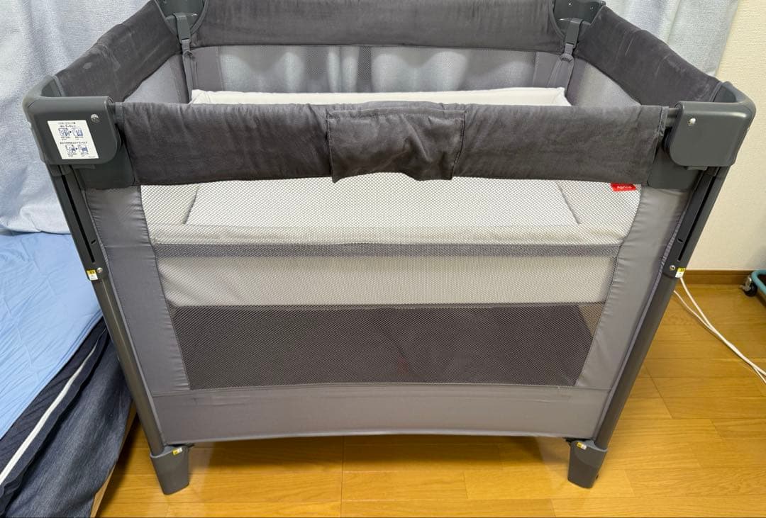 Aprica アップリカ ココネル エアープラスAB グレー ベビーベッド　美品