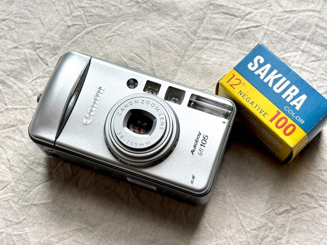 ⌘完動品！ 電池付き、作例あり！ Canon Autoboy N105⌘