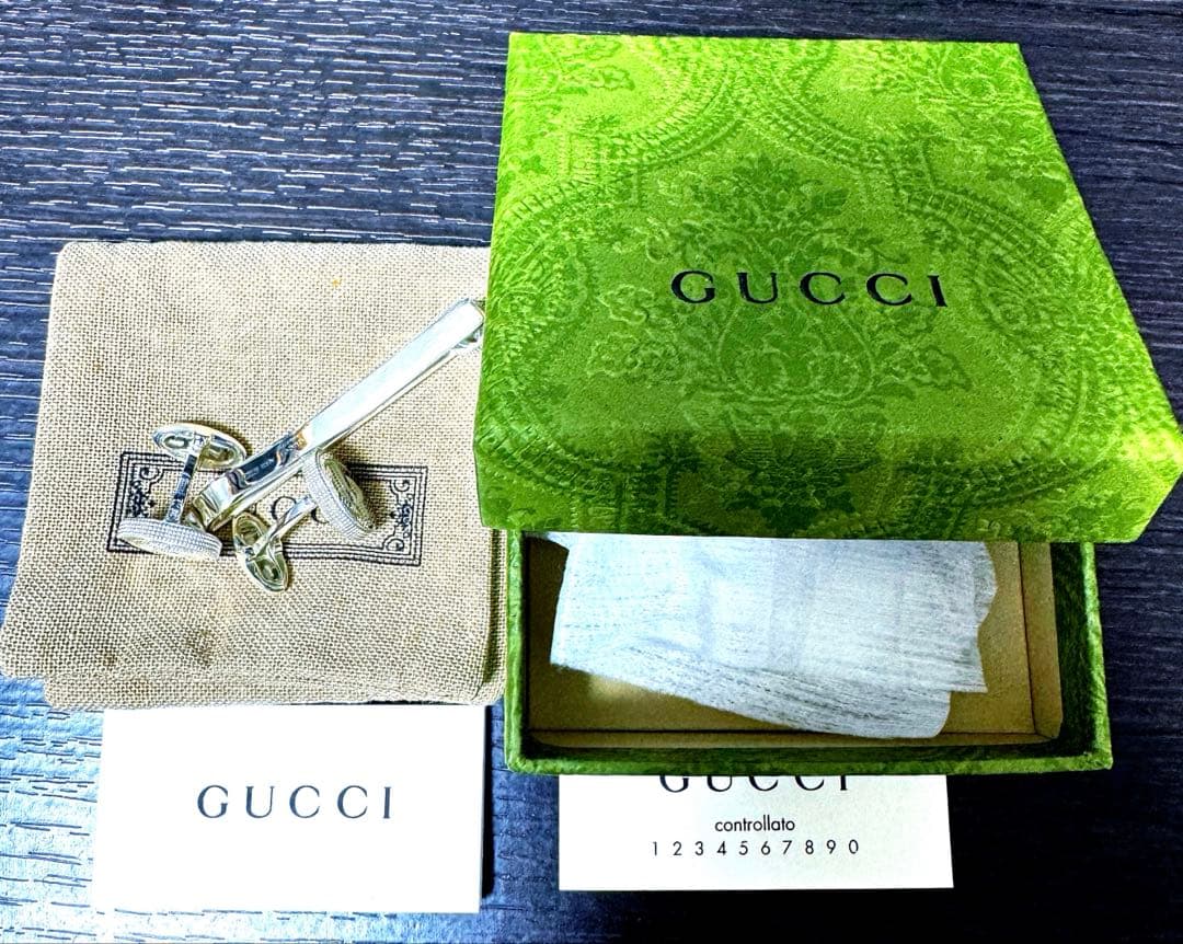 S*h様 【最終値下げ！】GUCCI グッチ カフスネクタイピンセット インター