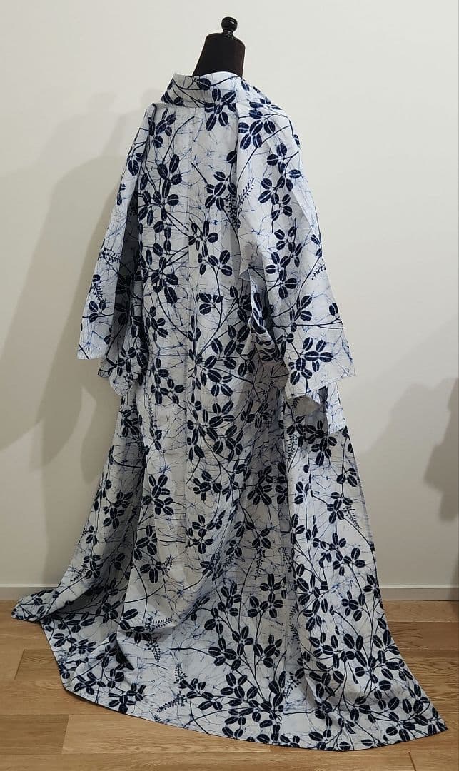 美品　浴衣　竺仙　ろうけつ染め　ローケツ染め