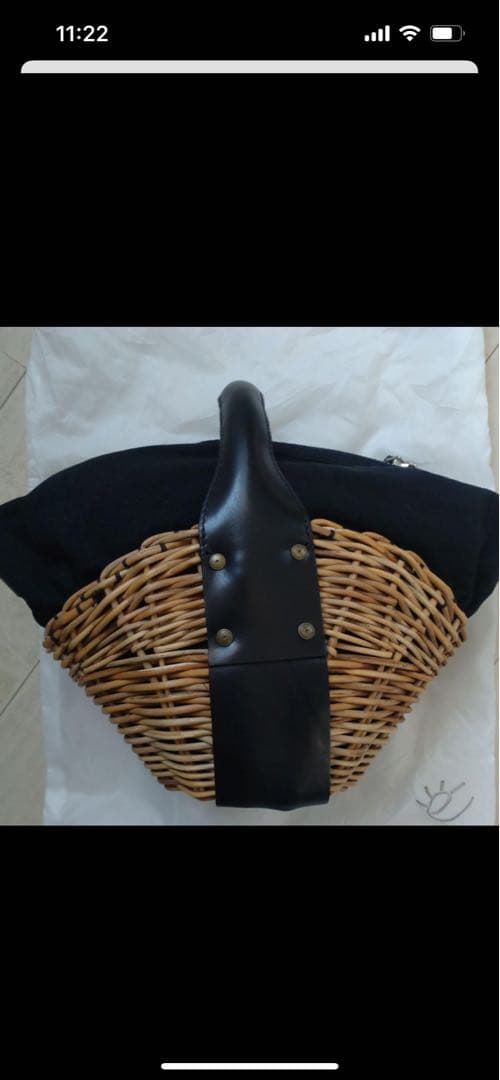 エバゴス　EBAGOS ファスナー付きバスケット　一本手　ブラック