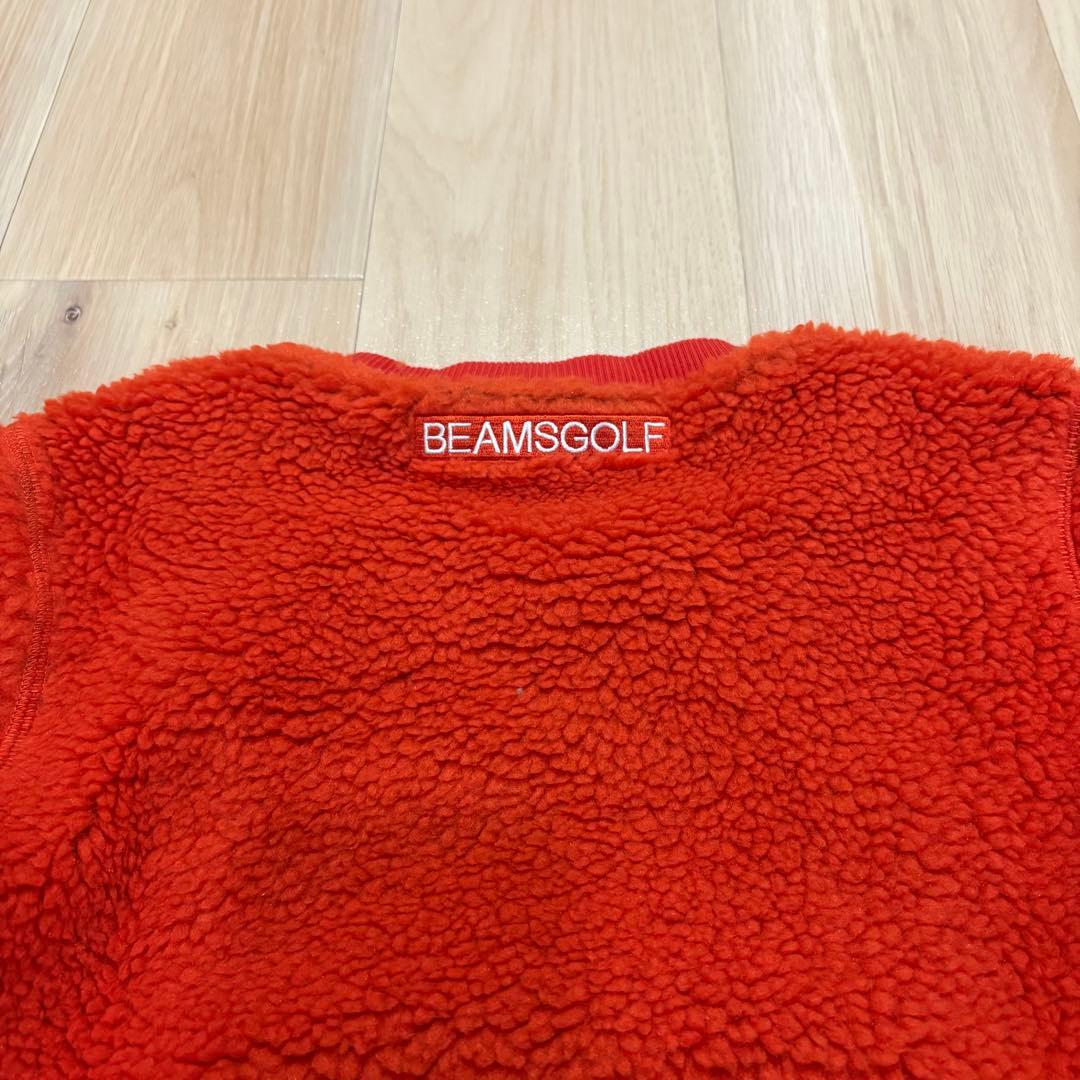 【ビームスゴルフ】フリース素材 トレーナー オレンジ M