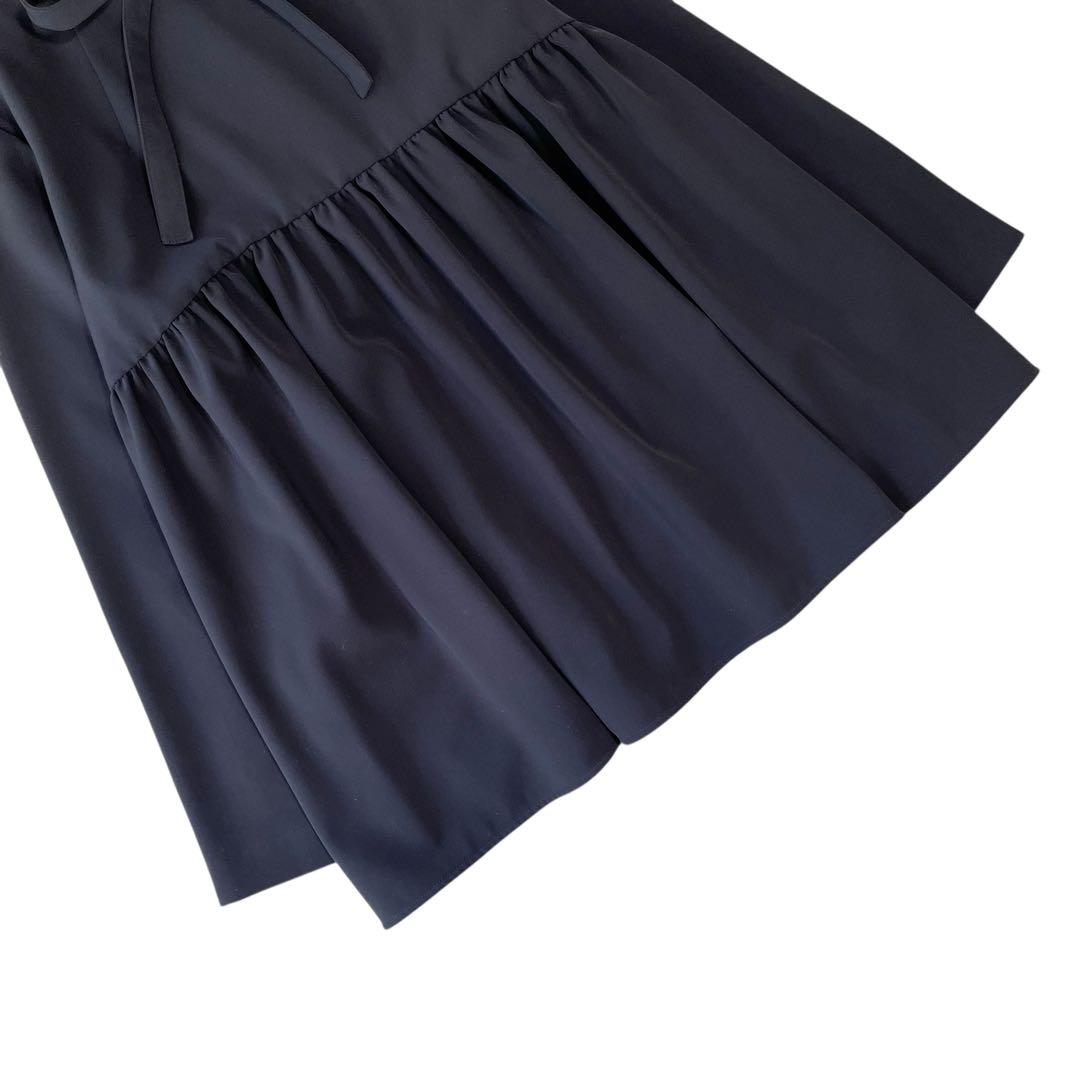 現行✨未使用級✨yori セレモニーリボンブラウス フォーマル ネイビー 38