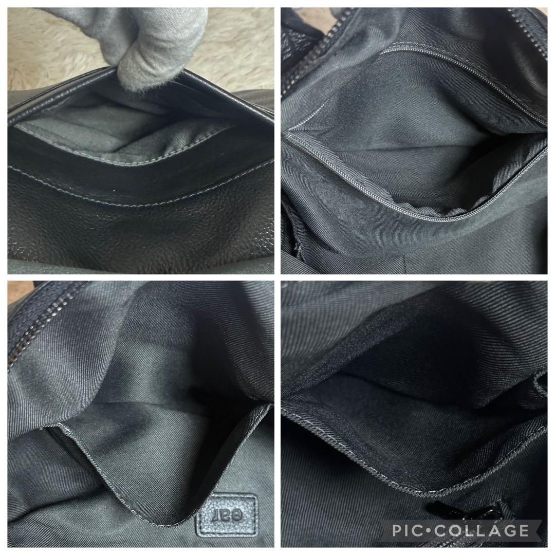 ほぼ未使用 ear PAPILLONNER レザーフラップ2WAYバッグ S 黒