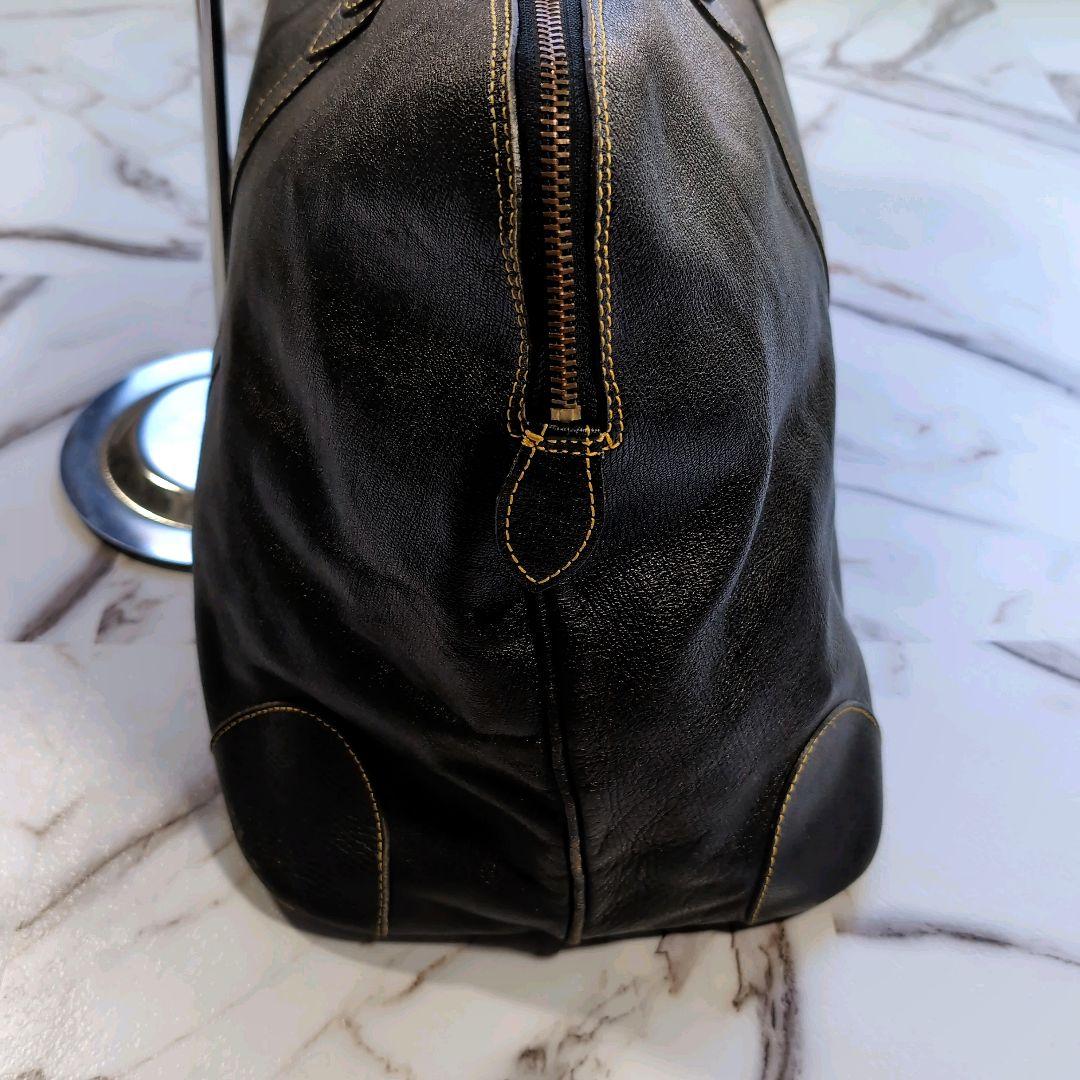 80s COMME des GARCONS ボストンバッグ レザー 黒 川久保玲