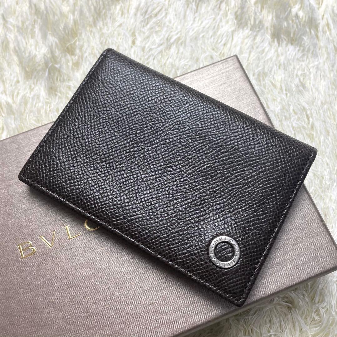 美品 ブルガリ 名刺入れ サフィアーノ ビーゼロワン サークルロゴ ブラウン