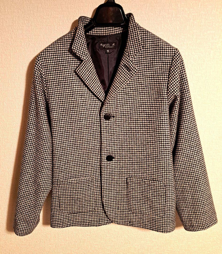 【agnes b. ENFANT】キッズ 千鳥格子テーラードジャケット155cm