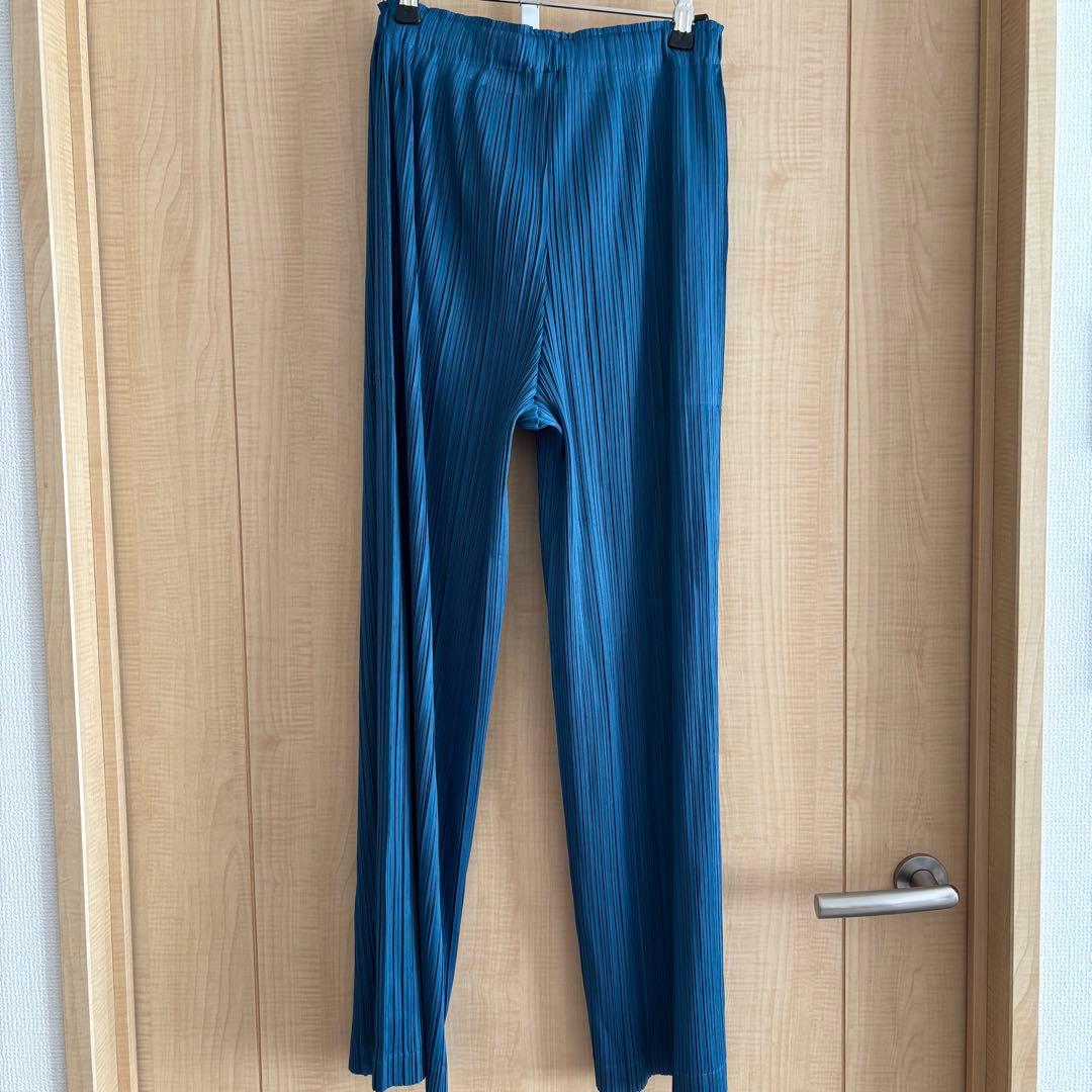 PLEATS PLEASE プリーツパンツ サイズ2 青緑