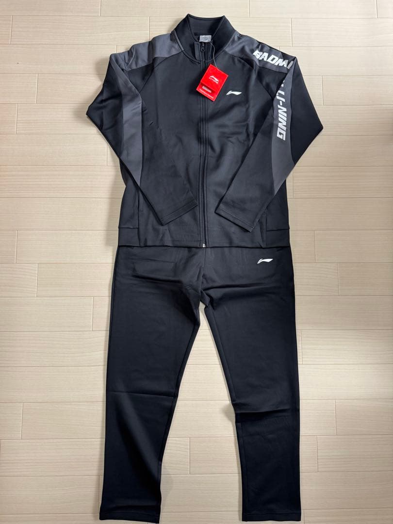 LI-NING バドミントン ウォームアップジャケット ブラック 上下セット