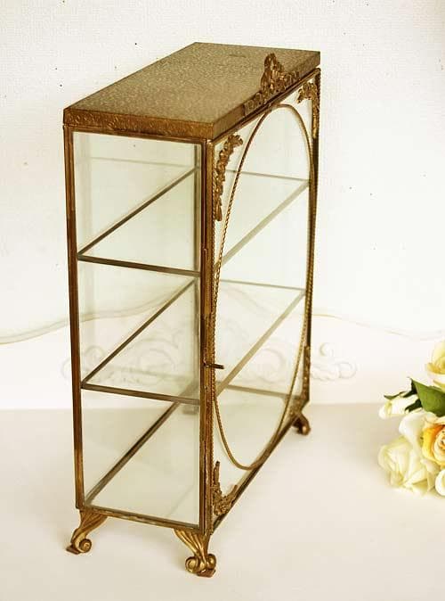 ショーケース キャビネット 飾り棚 アンティーク 84305CT-GD