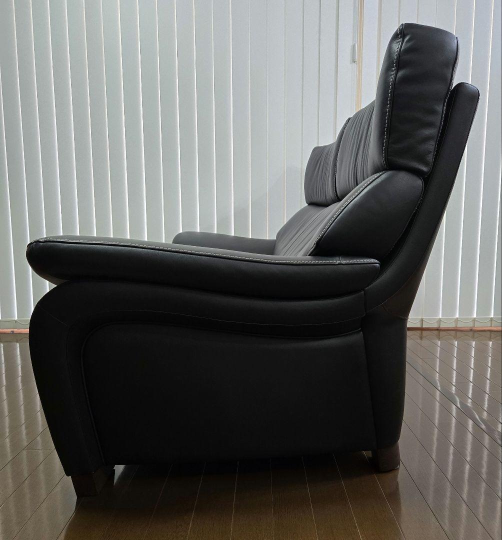 カリモク 2人掛 本革ソファ ZW7312 幅168cm 定価約34万円 極美品
