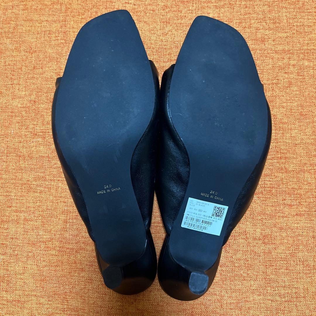 VERY掲載　アダムエロペ　ツイストパデッドミュール　ブラック　24.0