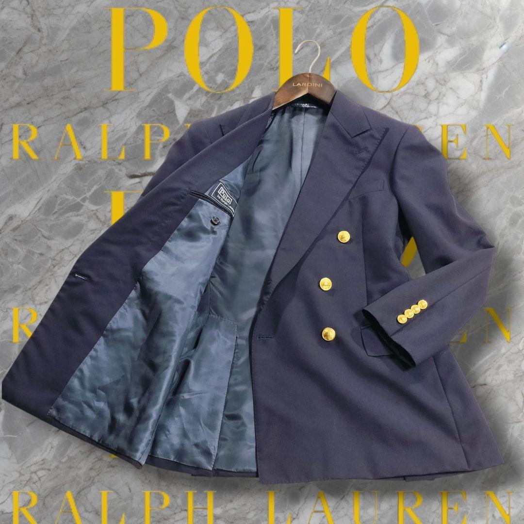 ポロラルフローレン 紺ブレ 金ボタン ダブルブレスト A5 日本製